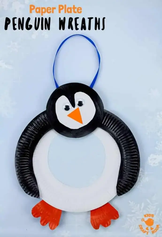 Penguin Wreath Paper Plate Craft For Winter