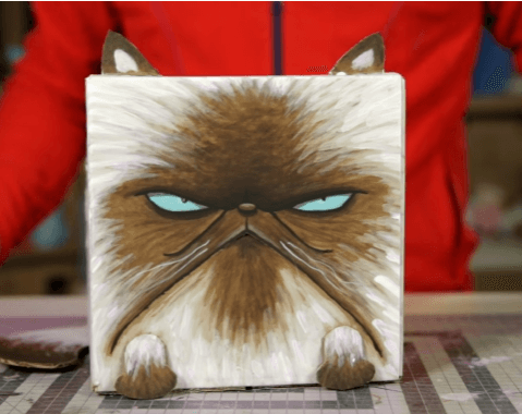 Persian Cat Craft With Cardboard Box For Adults