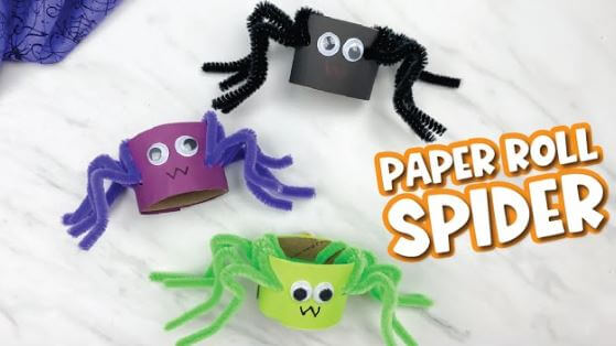 Pipe Cleaners Spider Craft With Cardboard For Kids