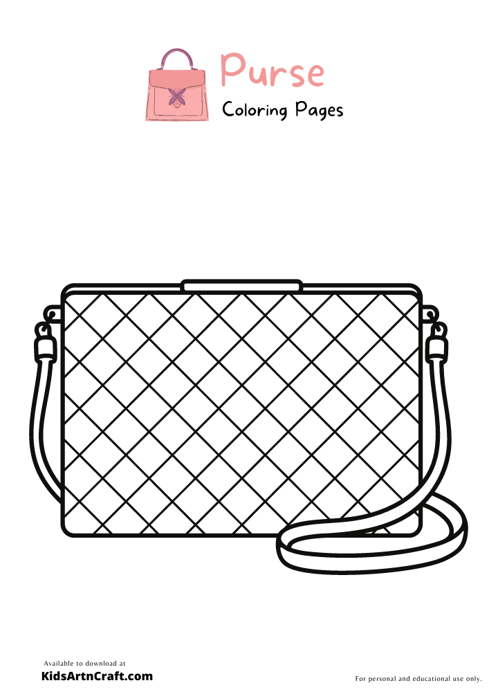Purse Coloring Pages For Kids-Free Printable