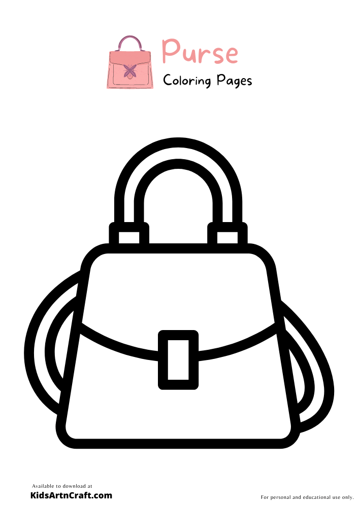 Purse Coloring Pages For Kids-Free Printable