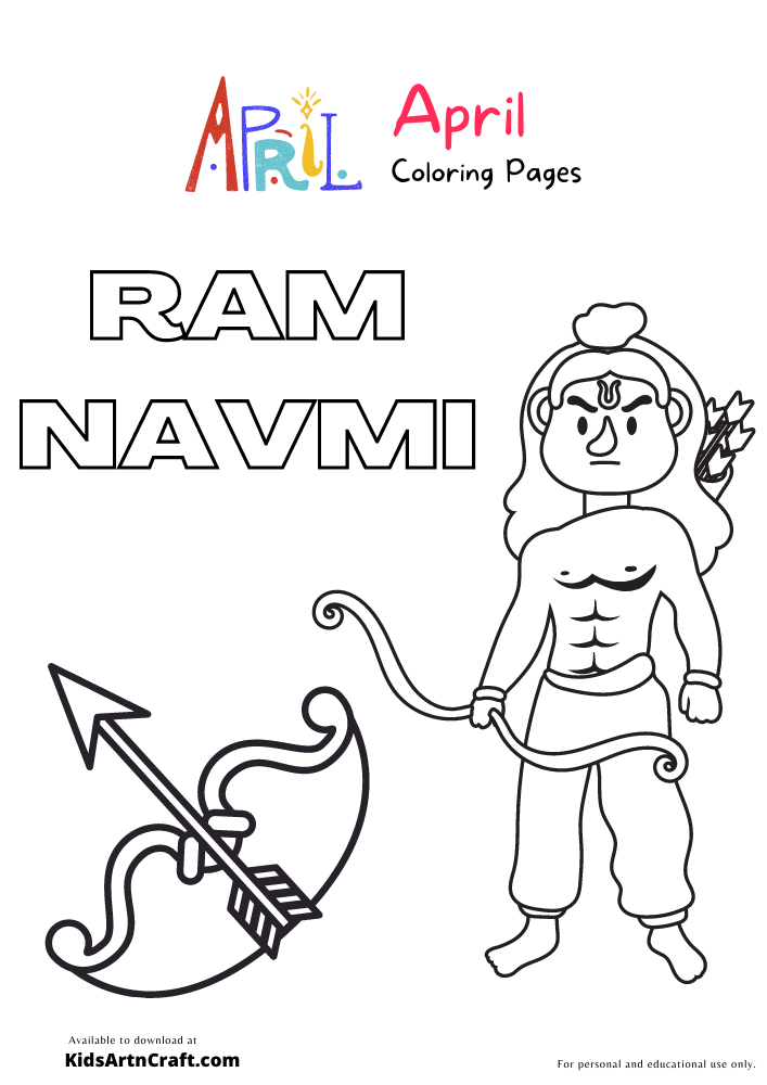 Ram Navmi Coloring Pages For Kids – Free Printables
