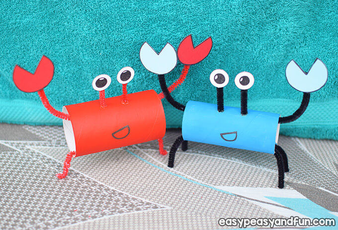 Toilet Paper Roll Sea Animal Craft Recycled Crab Craft With Toilet Paper Roll