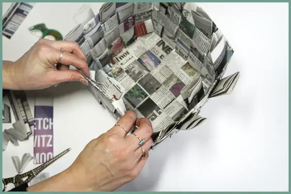 Recycled Newspaper Basket Craft Idea Without Glue