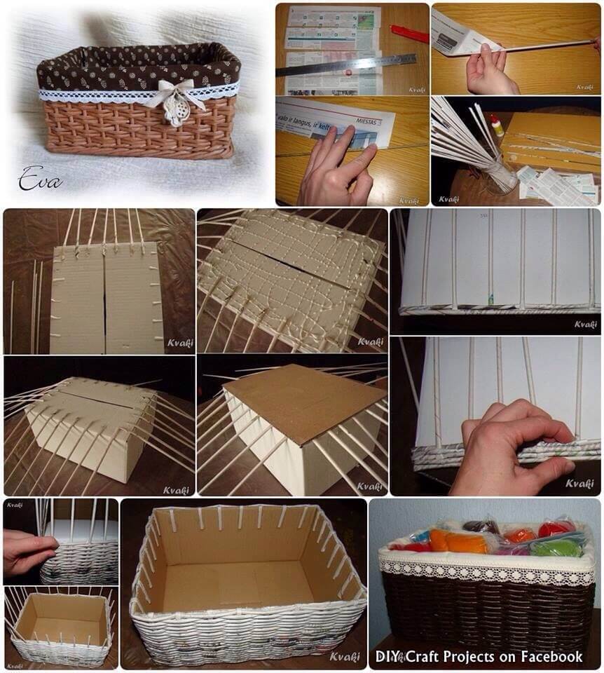 Recycled Newspaper Basket Craft Ideas Step By Step
