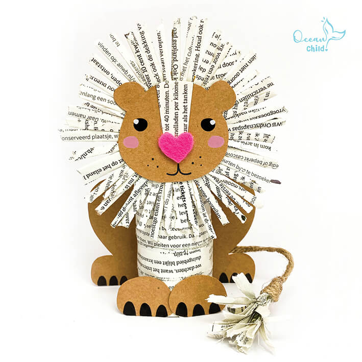 Recycled Newspaper Lion Craft Tutorial
