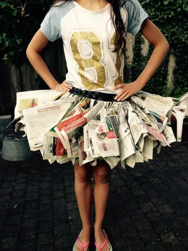 Recycled Newspaper Costume Skirt Craft Idea Tutorial