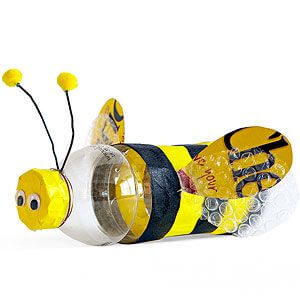Recycled Plastic Water Bottle Honey Bee Insect Craft Idea For Kids