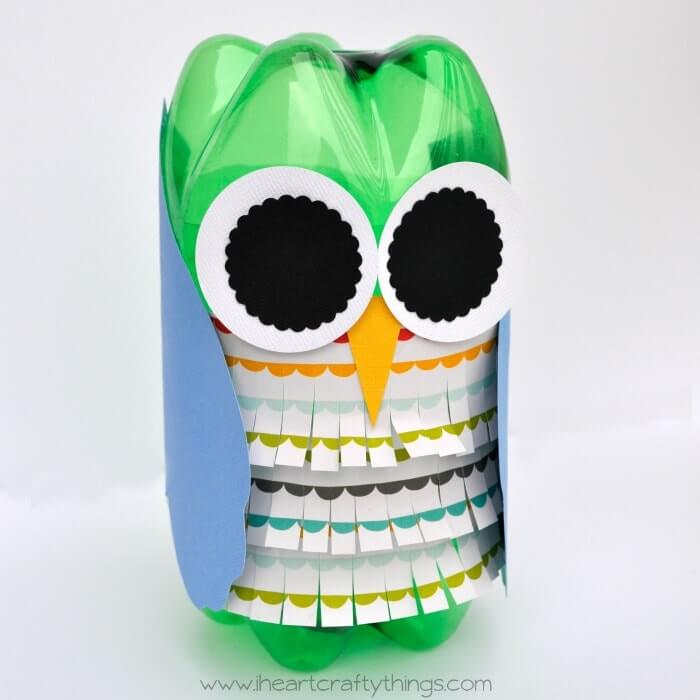 Recycled Soda Bottle Owl Bird Craft For 2nd Grade