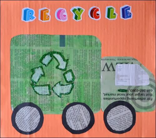Recycled Truck Newspaper Art & Craft For Preschoolers