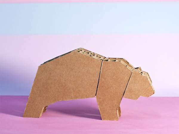 Recycling Bear Craft Using Cardboard For Adults