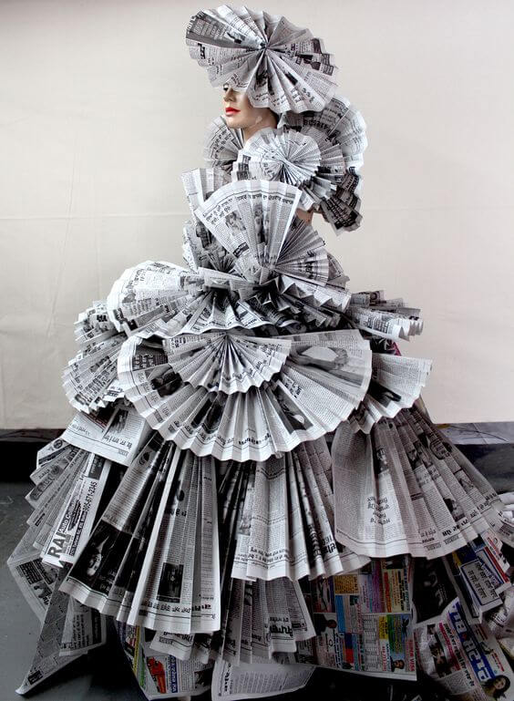 Reuse Newspaper Costume Craft Idea For Fashion