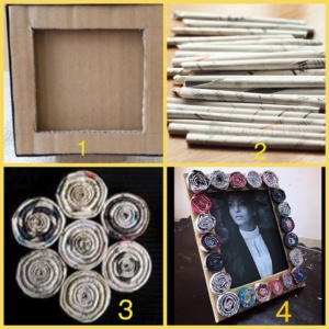 Reuse Newspaper Craft Step By Step Tutorial For Photo Frame