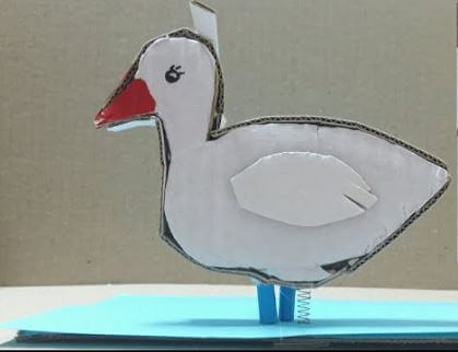 Rocking Duck Craft Using Cardboard & Paper
