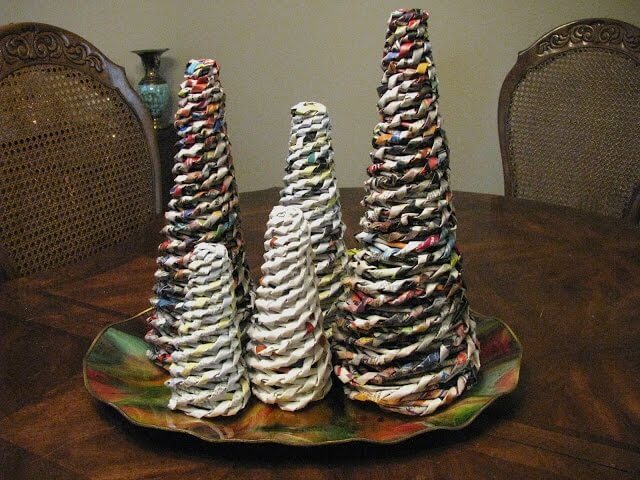 Rolled Paper Christmas Tree Craft Project For School