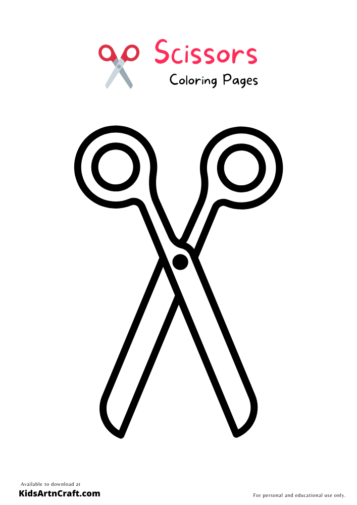 Scissors Coloring Pages For Kids - Free Printable