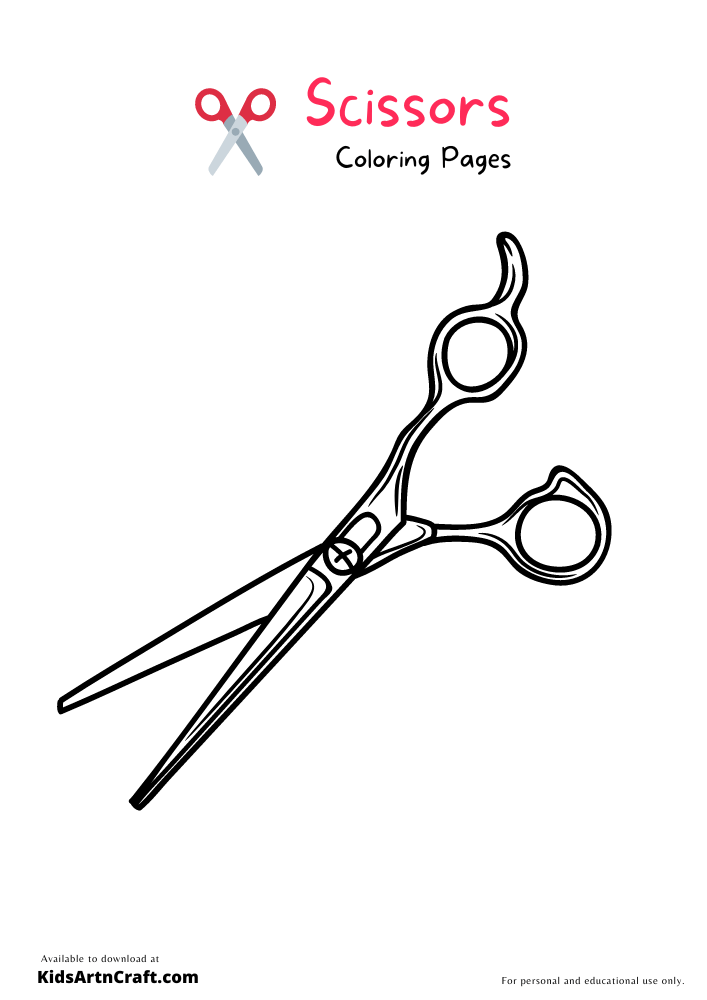 Scissors Coloring Pages For Kids - Free Printable