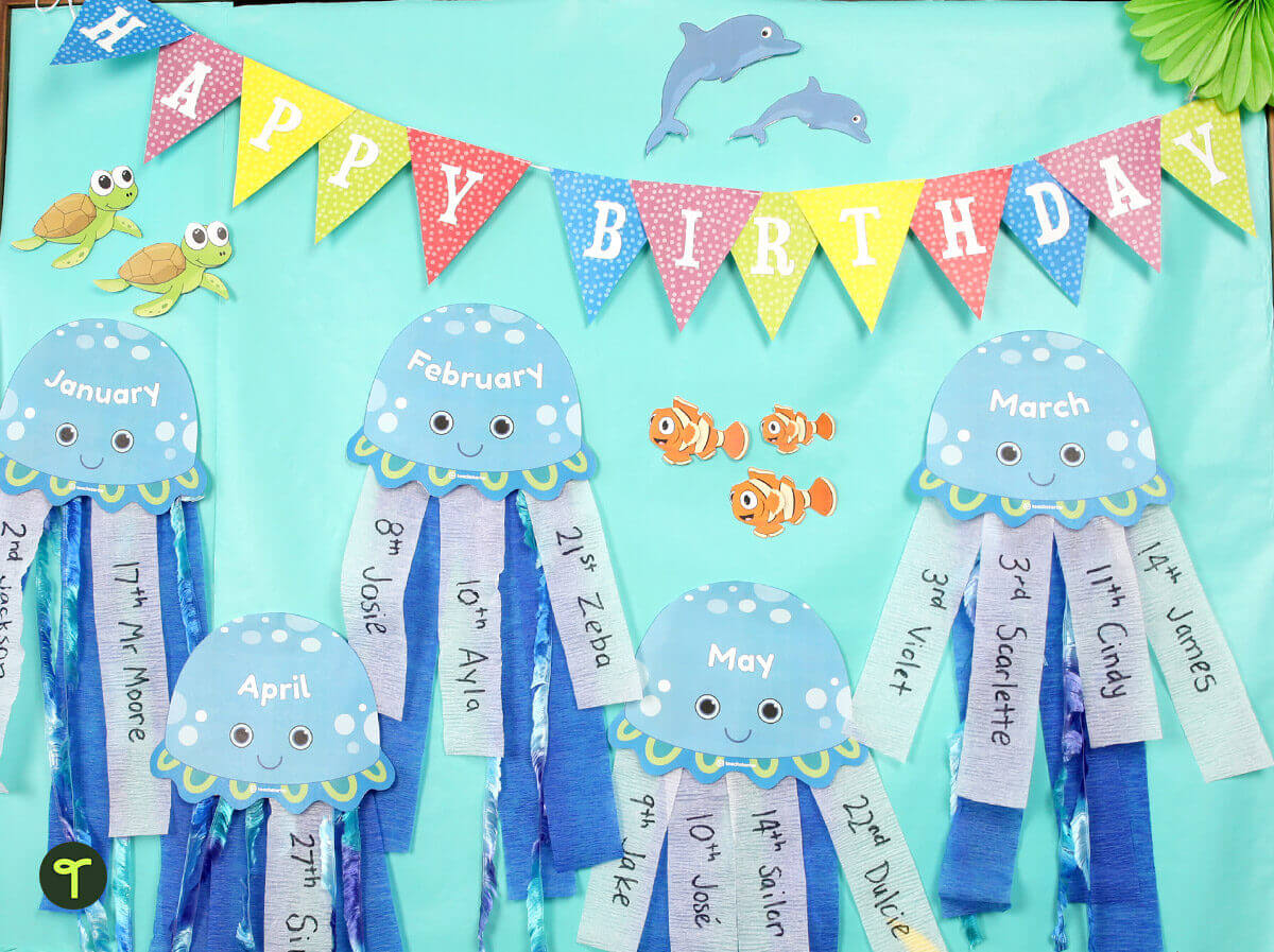 Sea Birthday Theme Decoration Idea On Bulletin Board