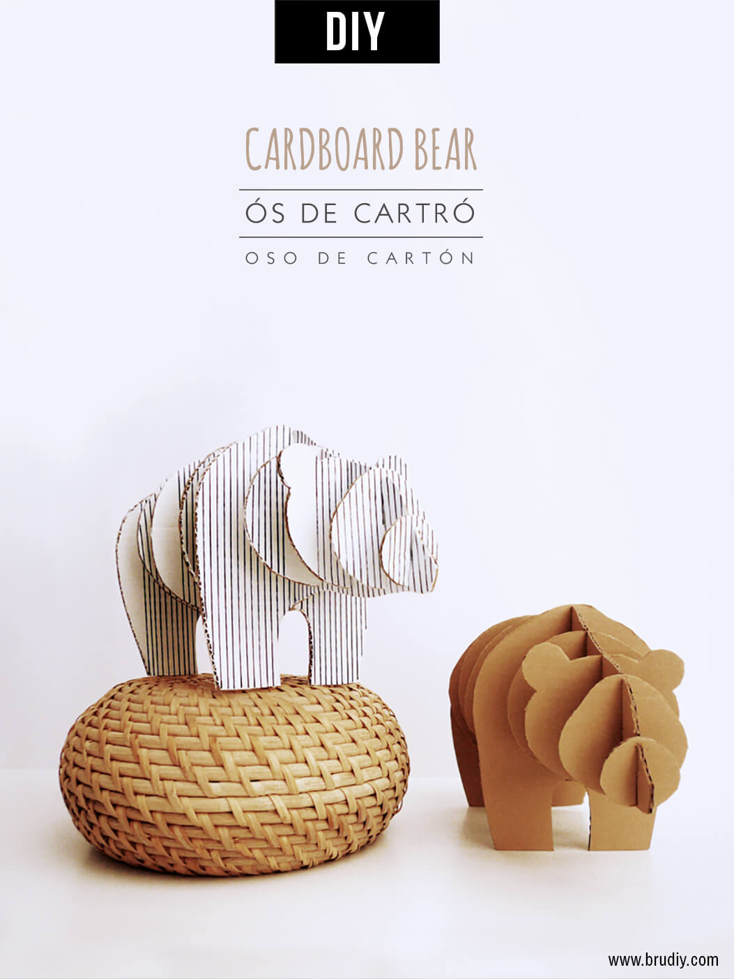 Simple 3D Cardboard Bear Craft Project For School