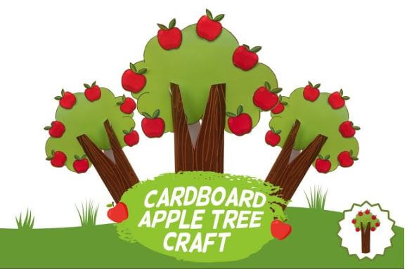 Simple Apple Tree Craft Using Cardboard For Kids
