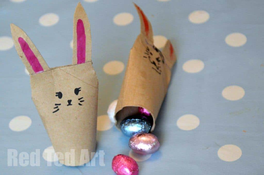 Simple Bunny Easter Craft With Toilet Paper Roll