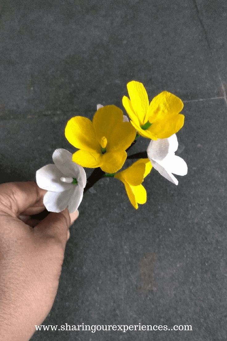 Simple Crepe Paper Flower Decoration Craft At Home