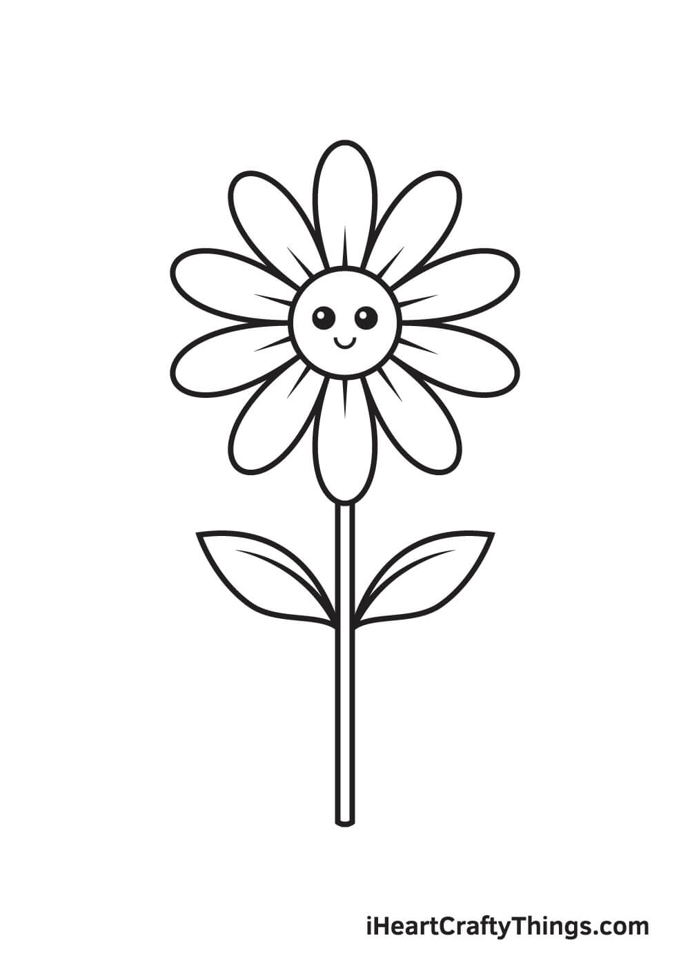 Simple Daisy Flower Drawing Ideas Tutorial For kids