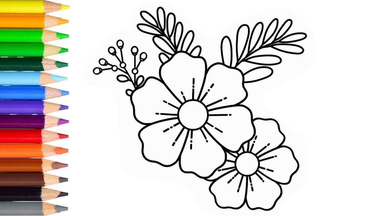 Simple Flower Drawing Tutorial For Kids
