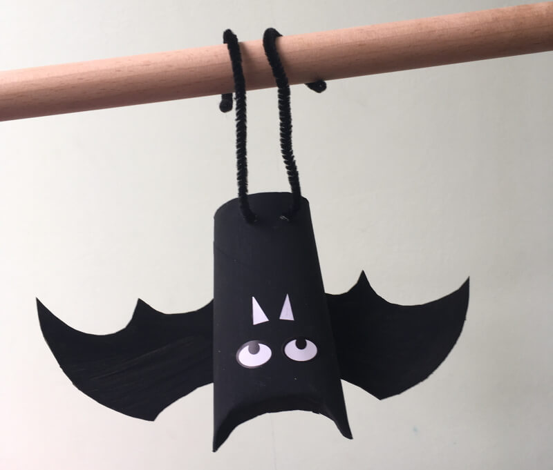 Simple Halloween Bat Craft With Toilet Paper Roll