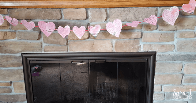 Simple Newspaper Heart Banner Decoration Craft For Valentine's Day