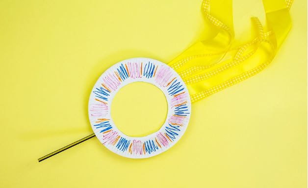 Simple Kite Decoration Craft Activity Using Paper Plate