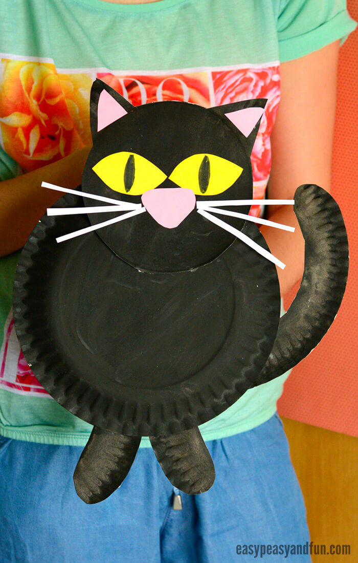 Cat Paper Plate Crafts for Kids Simple Paper Plate Black Cat Craft