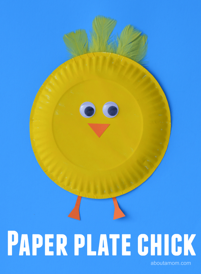 Simple Yellow Paper Plate Chick Craft For Kids