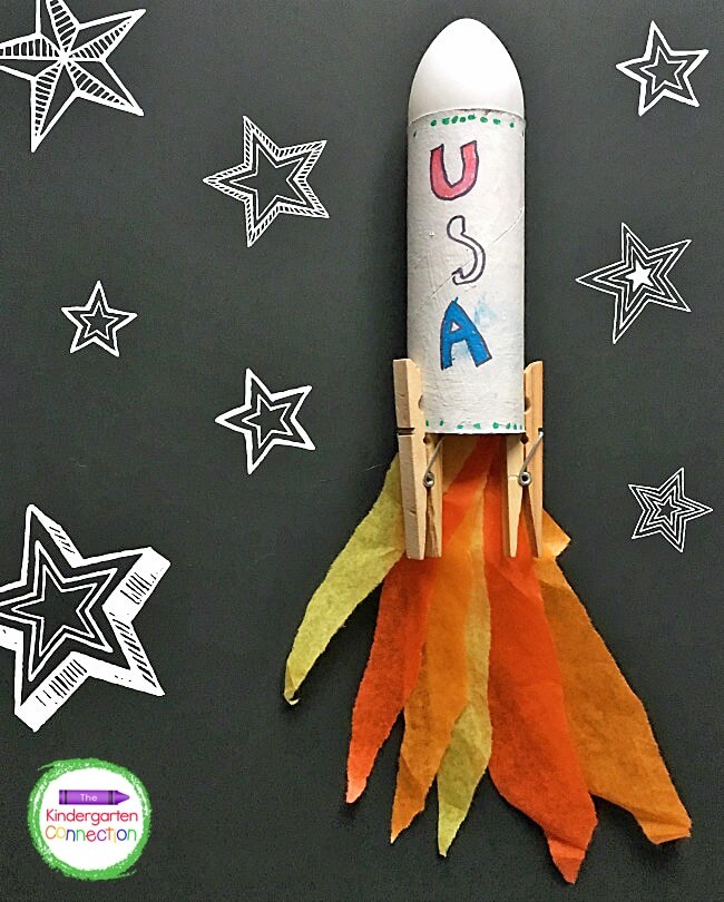 Simple Rocket Space Cardboard Craft For Kids