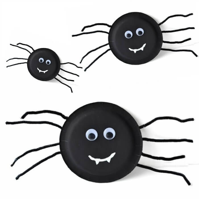 Simple Spider Let's Laugh Day Paper Plate Craft For Children