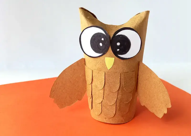 Simple Toilet Paper Roll Owl Craft With Template For Kids