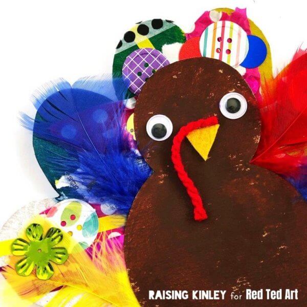 Simple Turkey Cardboard Craft For Preschoolers