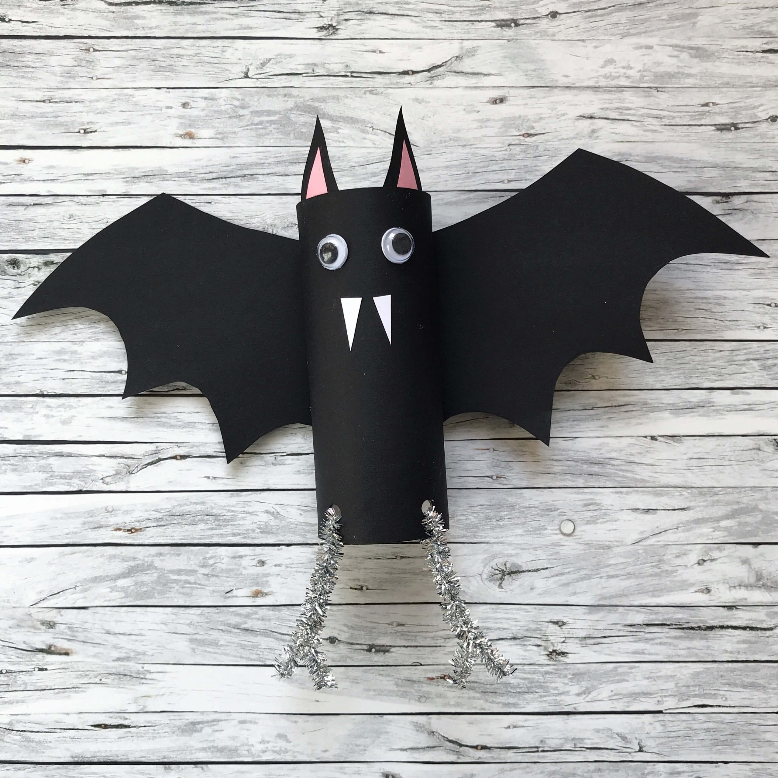Simple Vampire Bat Halloween Cardboard Craft With Wing Template