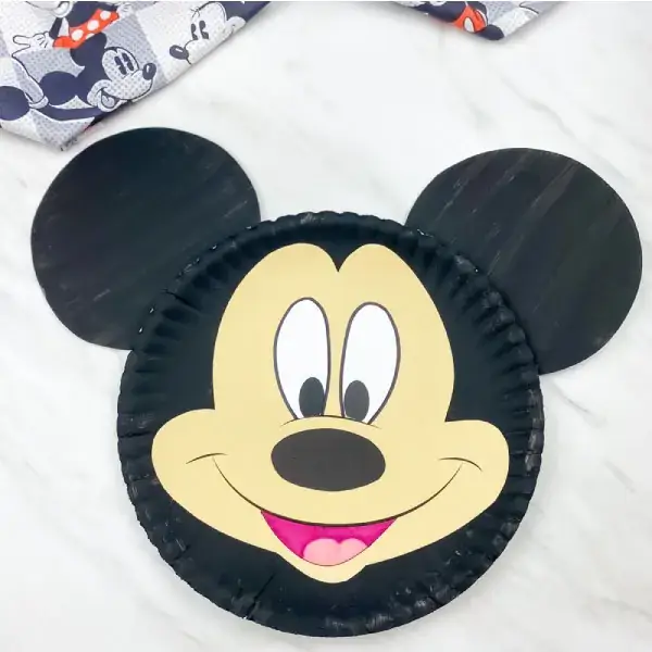 Smiley Face Mickey Mouse Craft Using Paper Plate