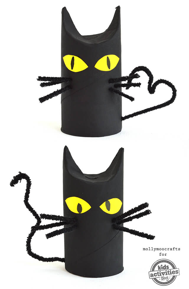 Spooky Halloween Toilet Paper Roll Cat Craft