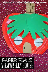 Strawberry House Craft Idea With Paper Plate