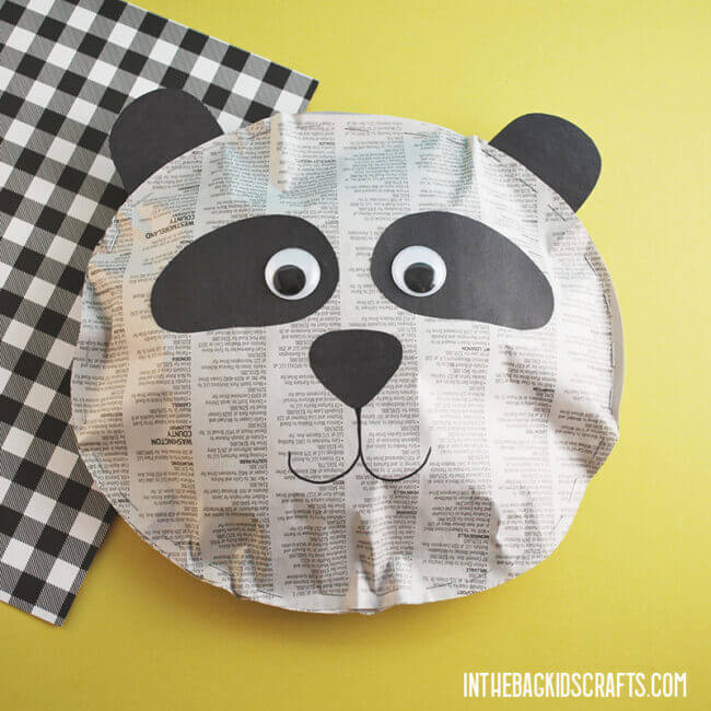 Stuffed Panda Bear Newspaper Animal Craft Idea
