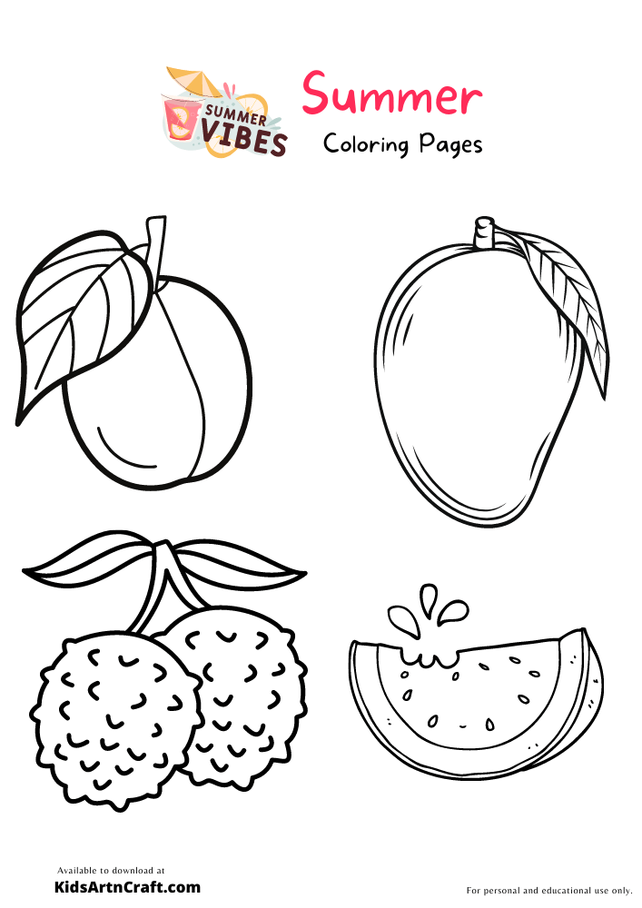 Summer Coloring Pages For Kids – Free Printables