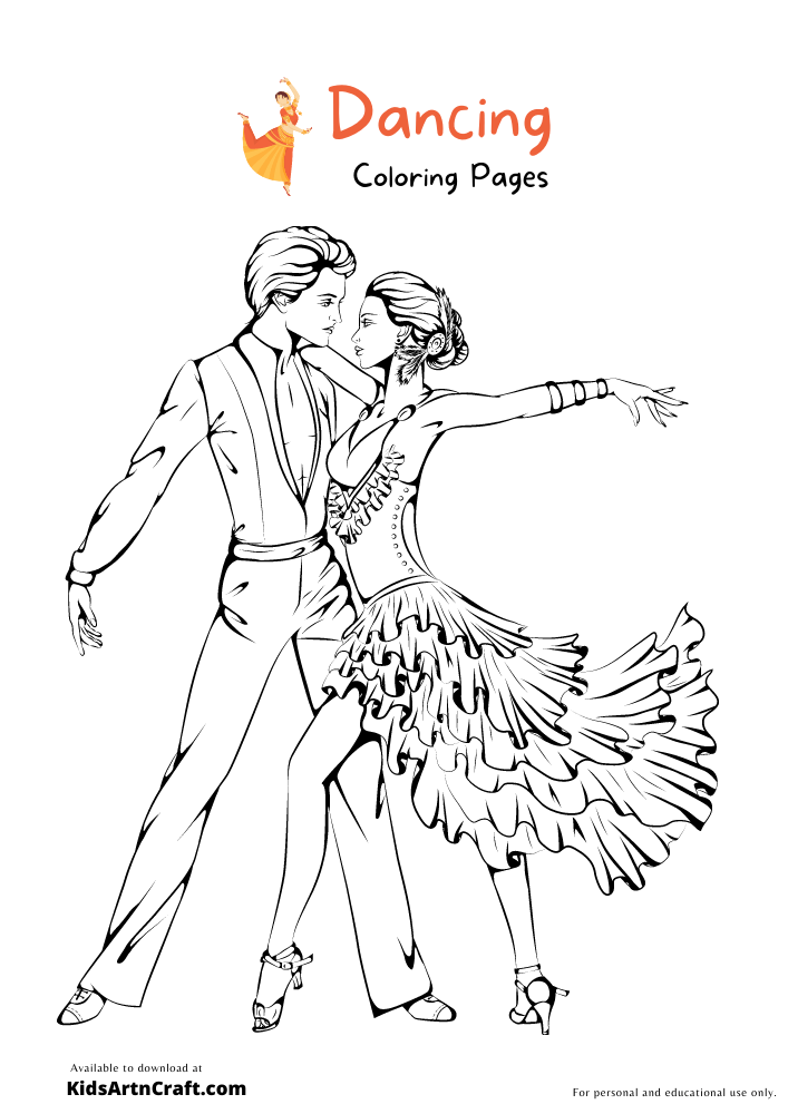 Tango Dancing Coloring Pages For Kids – Free Printables