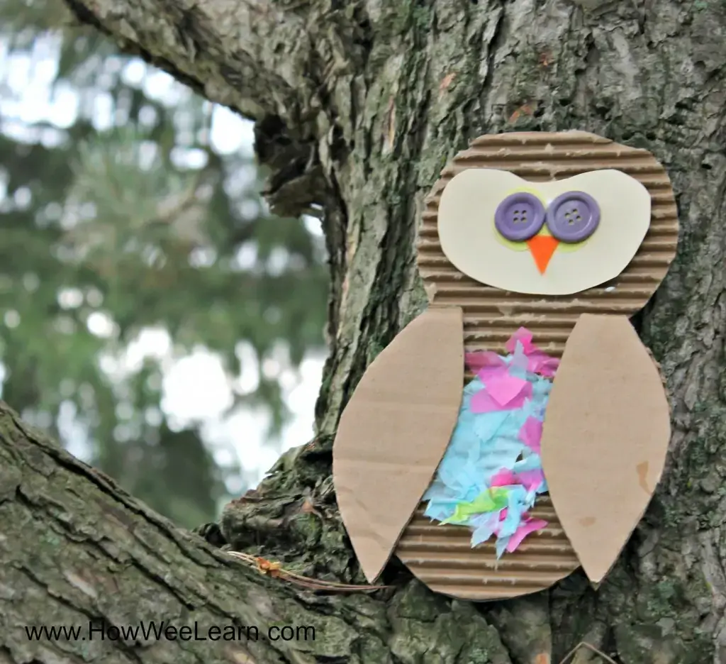 Textured Cardboard Owl Craft For Kids
