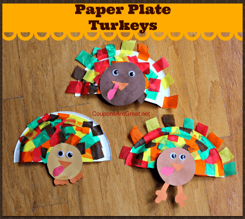 Turkey Craft Using Tissue & Paper Plate