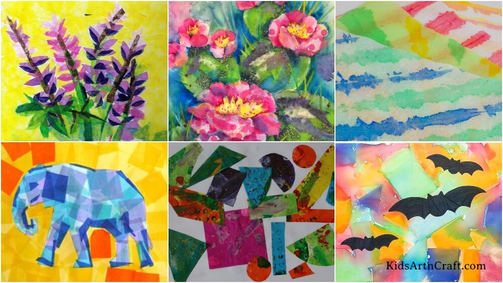 tissue paper collage art projects for kids