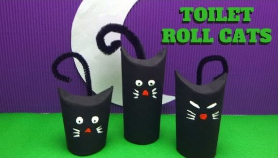Toilet Paper Roll Cat Halloween Craft Activity