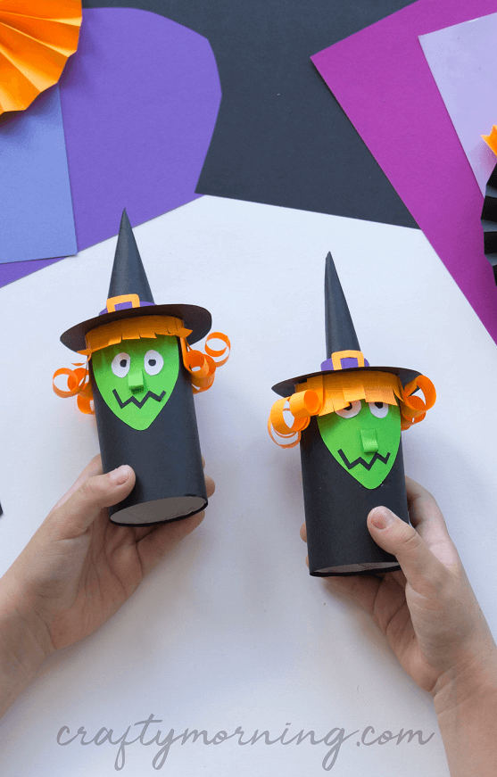 Toilet Paper Roll Halloween Witch Craft Idea For Kids