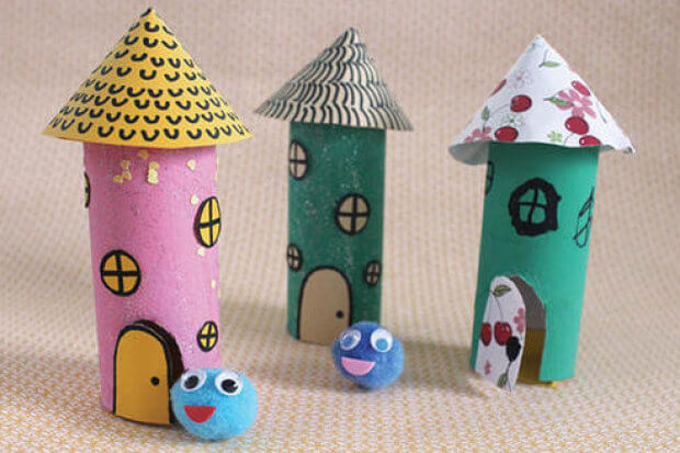 Toilet Paper Roll House Craft Activity For Toddlers
